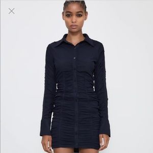 Zara Draped ruched Dress in Midnight Blue